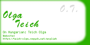 olga teich business card